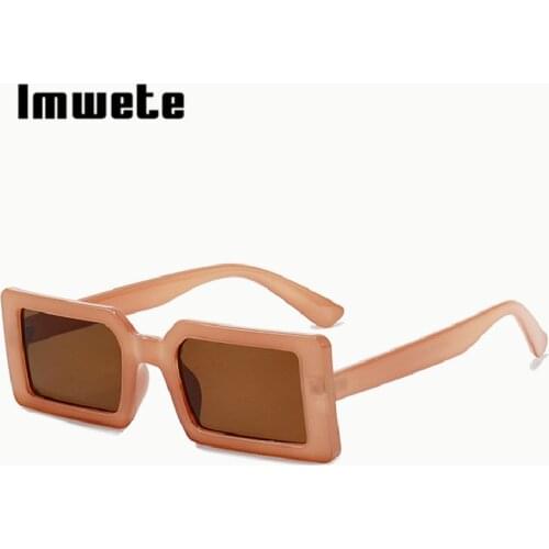 Imwete Square Women‘s Mens Sunglasses Fashion Vintage Brand Small Rectangle Mens Sun Glasses for Men Retro Eyeglasses UV400