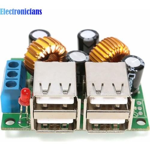 4-USB Port A5268 Step Down Power Supply Converter Board Module DC 12V 24V 40V to 5V 5A For MP3/MP4 Phone Car Equipment