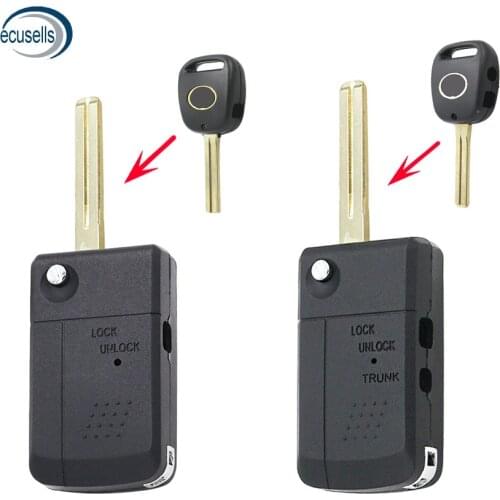 SALE ! Side 1 Button Side 2 Button Upgraded Flip Car Key Shell for-Toyota Key Case Fob Blade Length 39mm TOY48