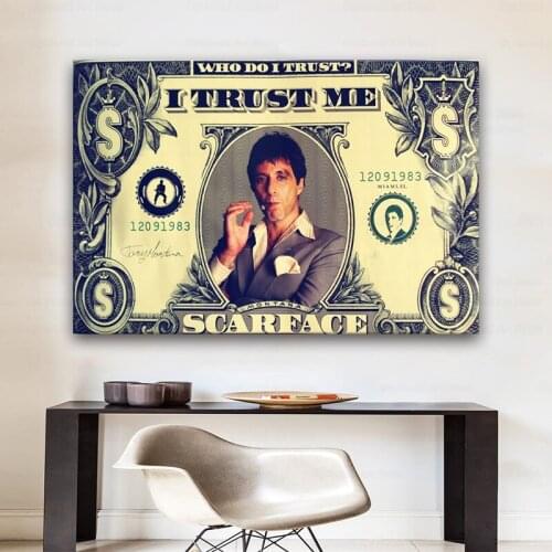 Scarface Trust Me Cotton Canvas Art Print Quote Poster Wall Pictures For Home Decoration Wall Decor Picture