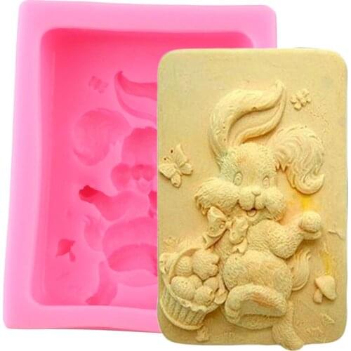 Rabbit Silicone Molds 3D Resin Clay Soap Mold Fondant Cake Decorating Tools Candy Chocolate Gumpaste Moulds