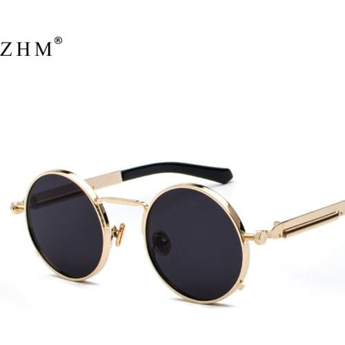 Clear Red Sunglasses Men Steampunk 2021 Metal Frame Retro Vintage Round Sun Glasses for Women Black Woman Vintage Glasses Uv400