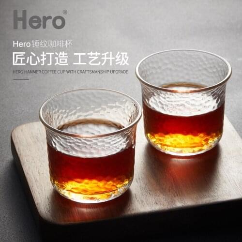 Hero hammered glass coffee cup