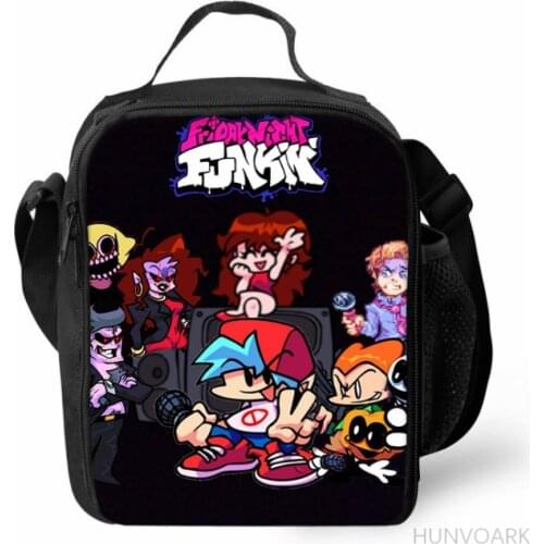 Friday night Funkin Lunch Bag Cartoon Girls Thermal Food Picnic Bags for School Kids Boys Lunch Box Tote