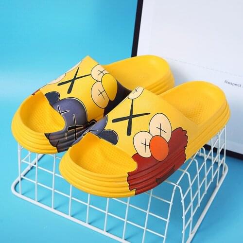 Unise Summer Cool Beach Slippers Carton Print Women Fish Mouth Flip Flops Male Fashion Slippers Outdoor Sandals EVA Light Weight