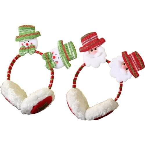 K3NF Warm Ear Muffs Headphones Shape Girls Earmuffs Santa Earmuffs Christmas