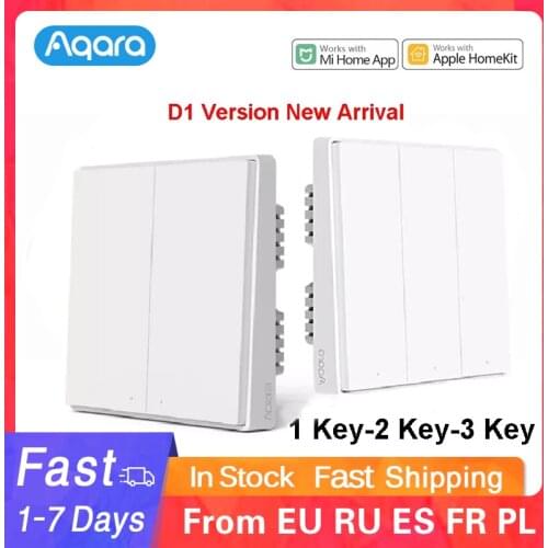 Xiaomi Aqara Smart Wall Switch D1 ZigBee Zero Line Fire Wire Light Wall Switch Remote Control Wireless Key for Mihome HomekitAPP