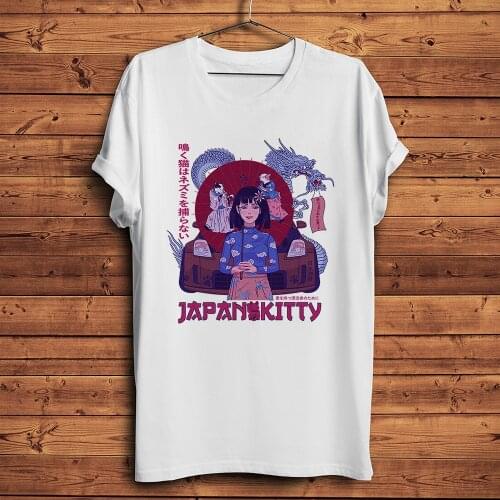 Japan Maneki Neko JDM gtr Kitty girl funny anime tshirt Men summer new White Casual short sleeve T Shirt Unisex streetwear tee
