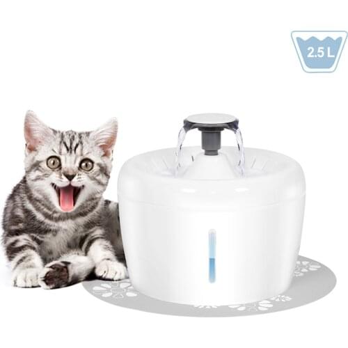 2.5L Pet Cat Water Fountain Mute Automatic Drinking Feeder Bowl With Filter USB Pet Water Dispenser For Cats Dogs Drinker