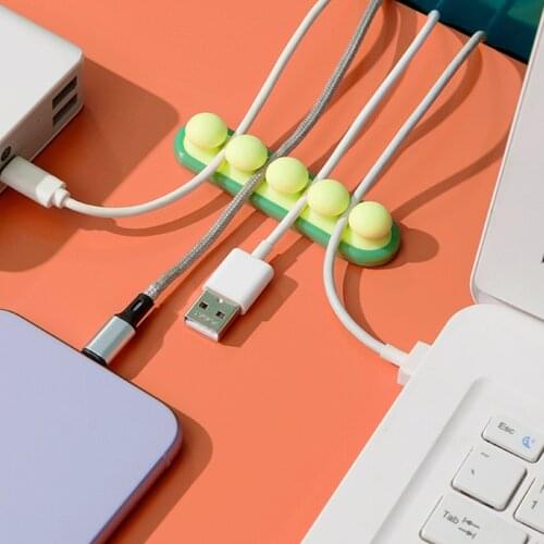 2PCS Silicone Cable Organizers Waterproof Charger Holder Clips Office Desk Storage Accessories For Headphone Wire Data Line
