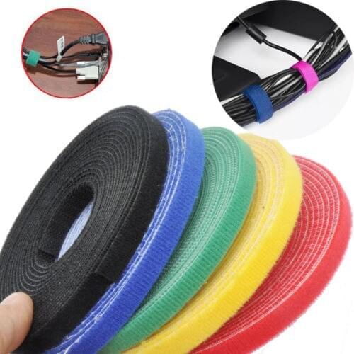 25 meters/roll magic tape nylon cable ties Width 2cm cable wire ties Earphone Winder velcroe tie 5colors choose from
