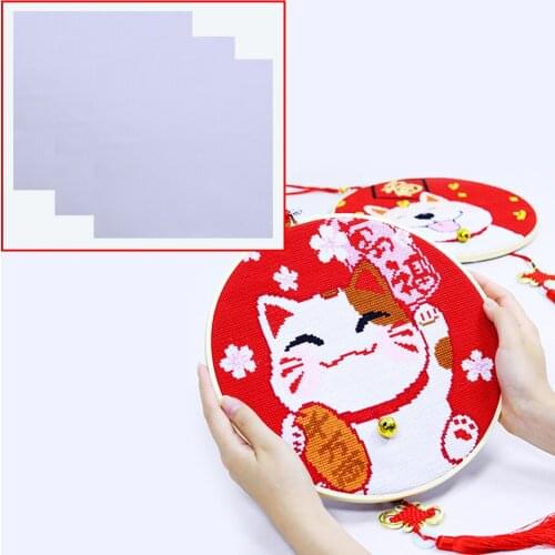 3pcs Handcraft Craft Cotton Cross Stitch Aida Cloth 14 Count Needlework Embroidery Fabric Canvas 30X30CM