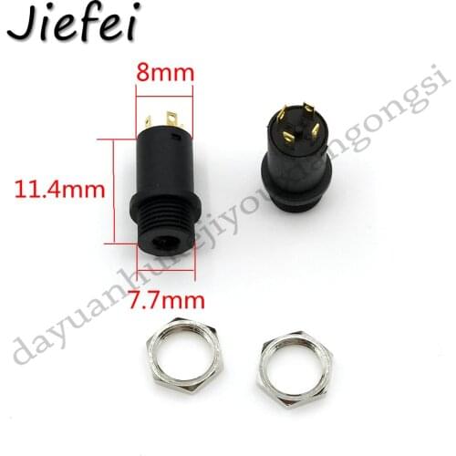 100-1000pcs High Quality DIY Gilded 4Pin 4P 3.5mm Earphone Female Socket Audio Stereo Jack With Screw Nut Connector