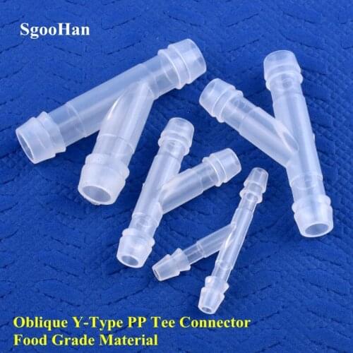 5~200Pcs 4~10mm Food Grade Plastic Oblique Y-Type Tee Connector Aquarium Tank Air Pump Gas Diverter Irrigation Pagoda Hose Joint