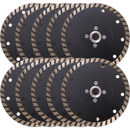 10Pcs/Lot 4",5" Turbo Diamond Circluar Saw Blade With Flange For Granite,Marble,Bricks And Concrete Cutting Tools,Cutting Wheels