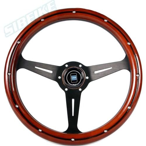 Car Copy Wood Style Universal Aluminum Spoke Refitting Steering Wheel
