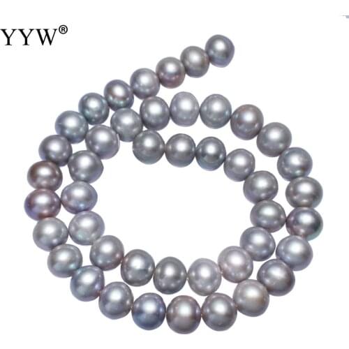 Cultured Potato Freshwater Pearl Bead Fashion Jewllery Accessories Charming Grey Loose Beads 10-11mm