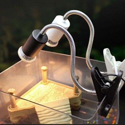 Flexible Adjustable Temperature Ceramic Heat Lamp Holders Fixture with 2PCS 75W UVB Bulbs for Reptiles Turtles Snakes EU Plug