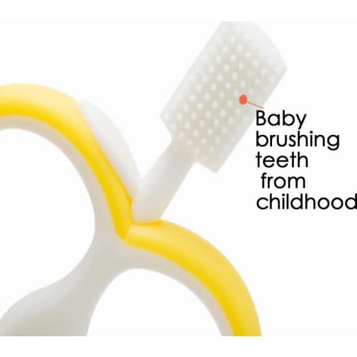 Baby Teether Safety Silicone Toothbrush for Baby Infant Kids Chew Tooth Toys Baby Dental Care Tooth Training Baby glue maternal