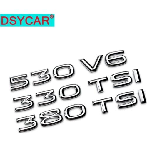 DSYCAR 1Pcs 3D Metal 330 380 TSI 530 V6 Car Side Fender Rear Trunk Emblem Badge Sticker Decals for Honda Civic Lada Car Styling