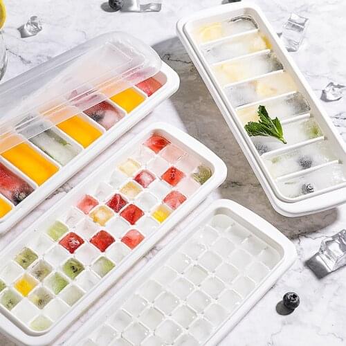 8/48 Grids Ice Cube Maker With Cover Kitchen Tool DIY Dustproof Ice Tray Mould Fruit Whiskey Juice Popsicle Mold Bar Accessories