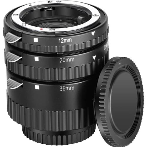 Neewer 12mm/20mm/36mm Auto Focus Macro Extension Tube Set,ABS Plastics For Nikon DSLRs D7000 D5500 D5300 D5200 D5100 D5000 D3300