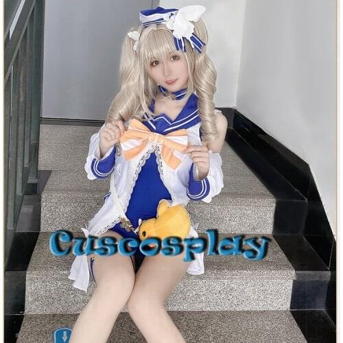 Game Genshin Impact Barbara Cosplay Costume Lolita Dress Summertime Sparkle Swimsuit Swimwear Halloween Carnival Party Outfits