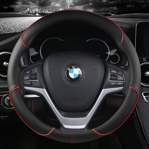 Leather Car Steering Wheel Cover For BMW F87 M2 F80 M3 F82 M4 M5 F12 F13 M6 F85 X5 M F86 F33 X6 M F30 M Sport