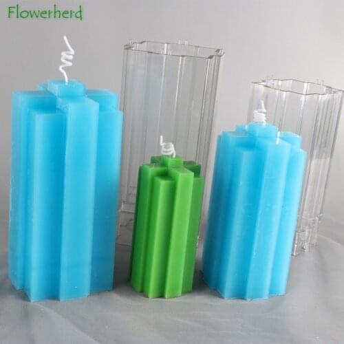 Cross Building Block Shaped Candle Mold DIY Handmade Geometric Mould for Candle Making Plaster Mold Aromatherapy Candle Scented