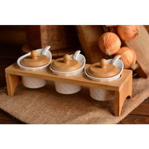 Cumino 3 Jars Spice Set | Bamboo and Jar | Home--Table | Read-Sugar-spice | Made in Turkey