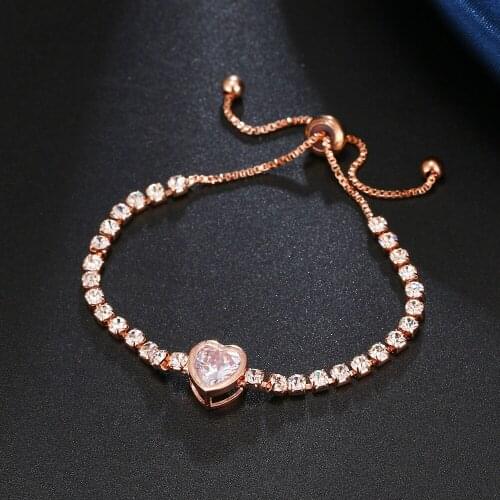 Hot Sale Jewelry in Europe and America with Simple Crystal Hipster Lovely Zircon Adjustable Bracelet for Fashion Women Gifts