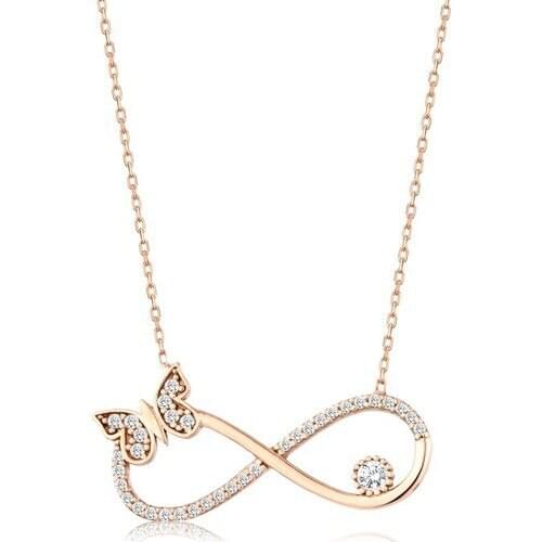 Mai Silver Women 925 Infinity Butterfly Necklace