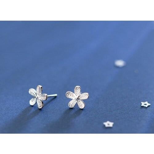 MloveAcc Original 925 Sterling Silver Daisy Flower Stud Earrings for Women Fashion Sterling Silver Jewelry