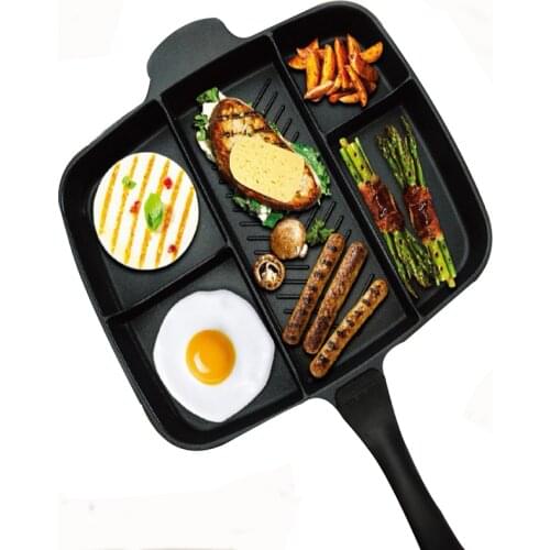 Multi-function frying pan wuheyi multi-functional aluminum pan black square baking pan home kitchen Baked dishes and cookware