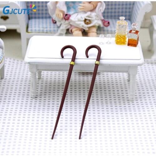 1pc Simulation Gentleman Walking Stick Crutch Model Toy For Doll House Decoration 1:12 Dollhouse Miniature Accessories