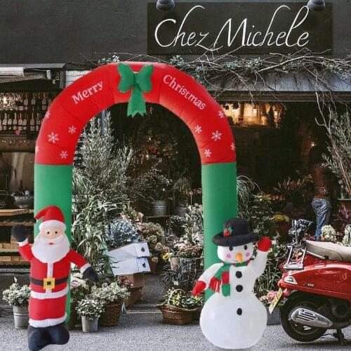 Cartoon Inflatable Arch Polyester Plastics Santa Claus Snowman Door Christmas Party Yard Christmas Decoration for Home