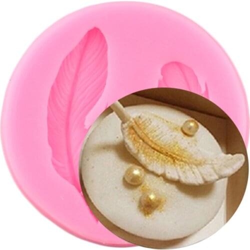 Feather Silicone Mold Fondant Cake Decorating Tools Birthday Cupcake Topper Molds Candy Clay Mould Chocolate Gumpaste Moulds