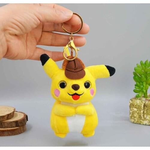 Pokemon Pikachu Plush Doll Key Chain Anime Stuffed Psyduck Doll Keyring Cute Gengar Toys Keychain Bag Pendant Doll Kids Gifts