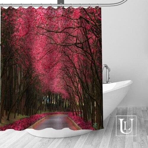 Custom Flowering trees Bath Curtain Fabric Modern Shower Curtain bathroom beautiful Curtains Bath decor