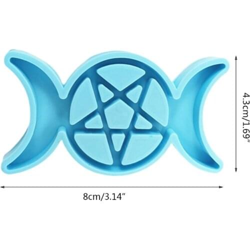 R58E Stars Moon Keychain Epoxy Resin Mold DIY Crafts Jewelry Casting Tool Necklace Pendant Silicone Mould