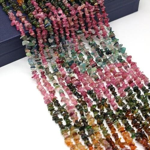 Multicolor Natural Watermelon Rainbow Tourmaline Stone Beads Irregular Gravel Chip Loose Beads DIY Bracelet Jewelry Making 15