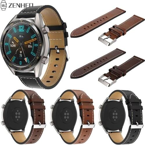 22mm Watch Band for Huawei Watch GT Replacement Leather Watchband Strap For Xiaomi Huami Amazfit GTR 47mm/Stratos 2/2S