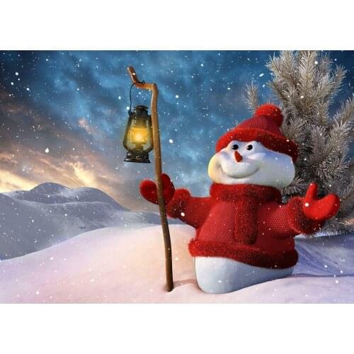 Christmas Snowman Giant Art print Silk poster Home Wall Decor