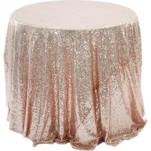 Cilected Hot Round Sequined Table Cloth Hotel Restaurant Wedding Shiny Tablecloth Gold-Blue 60Cm 200Cm Party Sequins Tablecloth