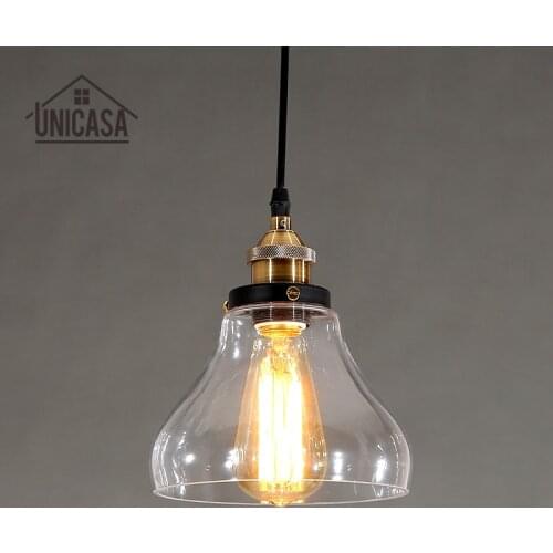 Clear Glass Modern Pendant Lights Industrial Lighting Fixtures Kitchen Island Office Bar Hotel Antique Mini Pendant Ceiling Lamp