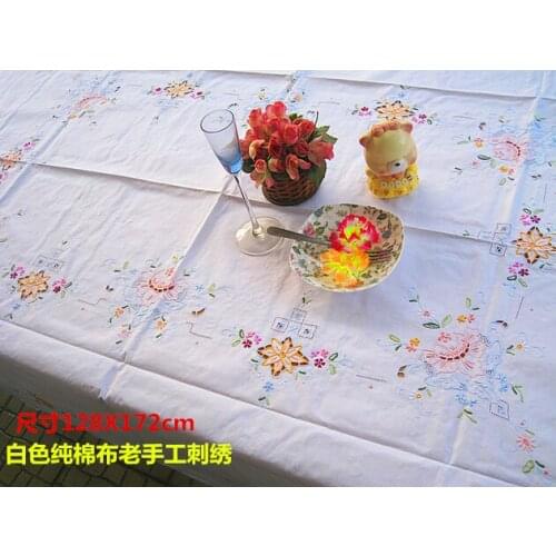 Old hand embroidered tablecloth, pure cotton cloth, European electronic piano and so on