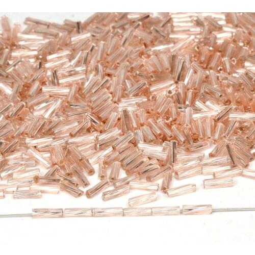 2x6MM Rose Gold Twist Bugle Glass Beads Kralen Czech Bead Champagne Charm Loose Spacer Beads for Jewelry Making Wholesale