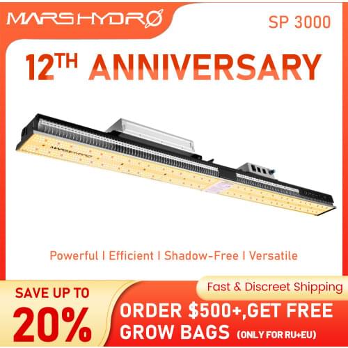 Mars Hydro SP 3000 Full Spectrum LED Grow Light Samsung Lm301D 300W Meanwell Driver Hydroponics Waterproof Phytolamp for Plants