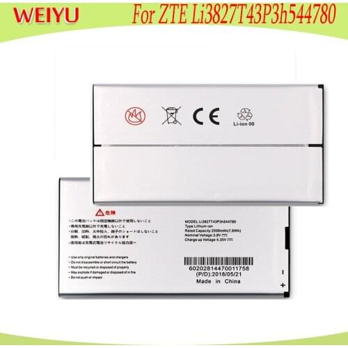WEIYU 2000mAh battery For ZTE Li3827T43P3h544780 phone Replacement Batteries Bateria Good Quality