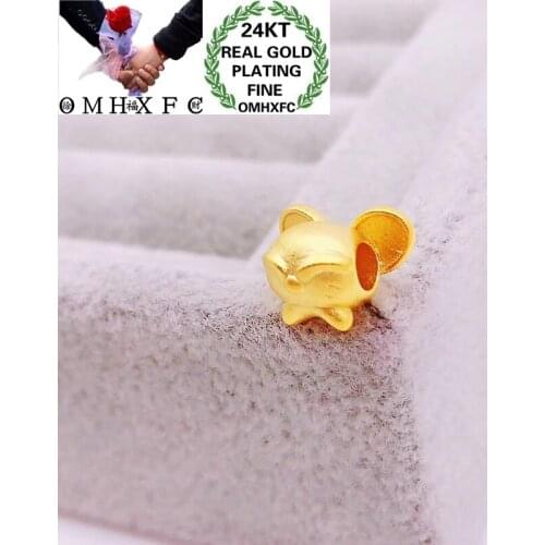 OMHXFC Jewelry Wholesale YM325 European Fashion Fine Woman Girl Party Birthday Wedding Gift Rat DIY Accessories 24KT Gold Bead